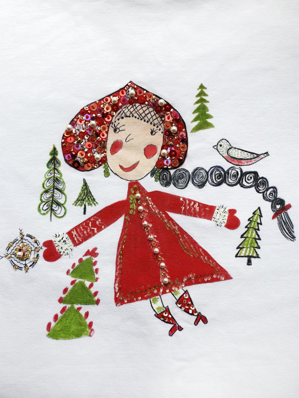 Футболка снегурочка