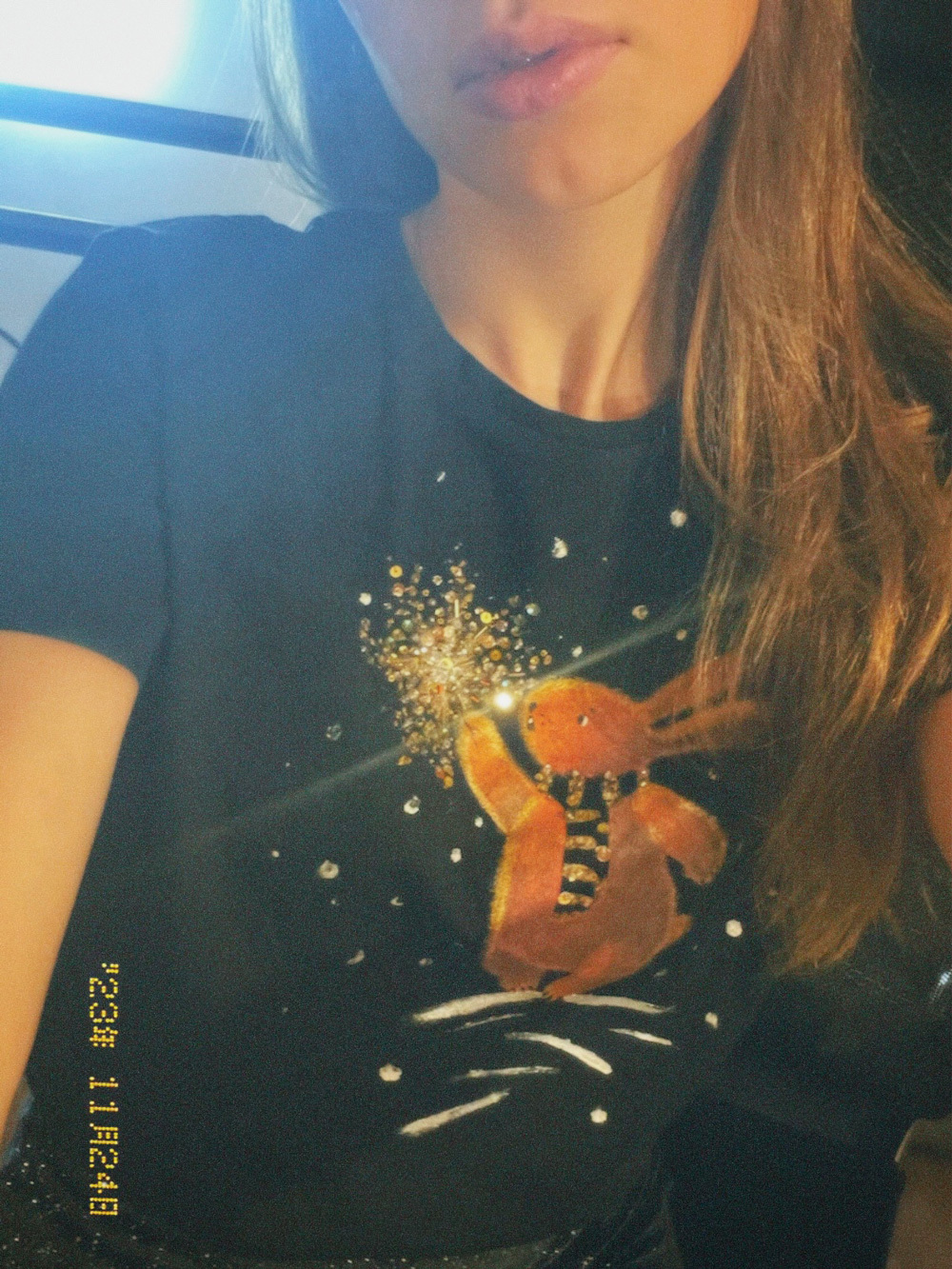 Футболка зимний зайка