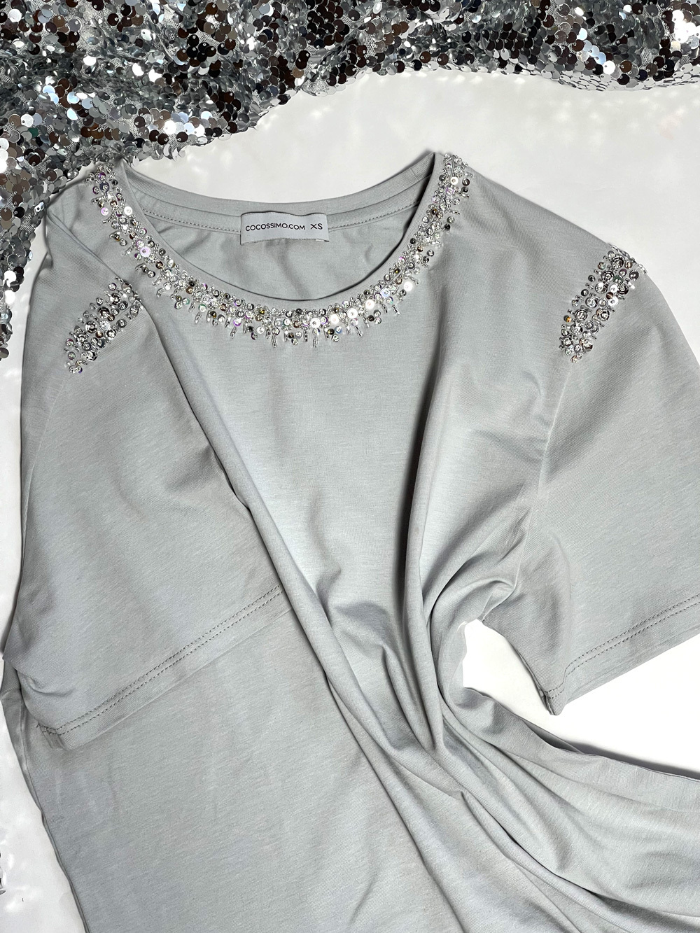 Футболка в стиле CHANEL пепельная