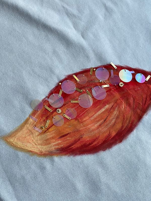 Футболка с лисой серая