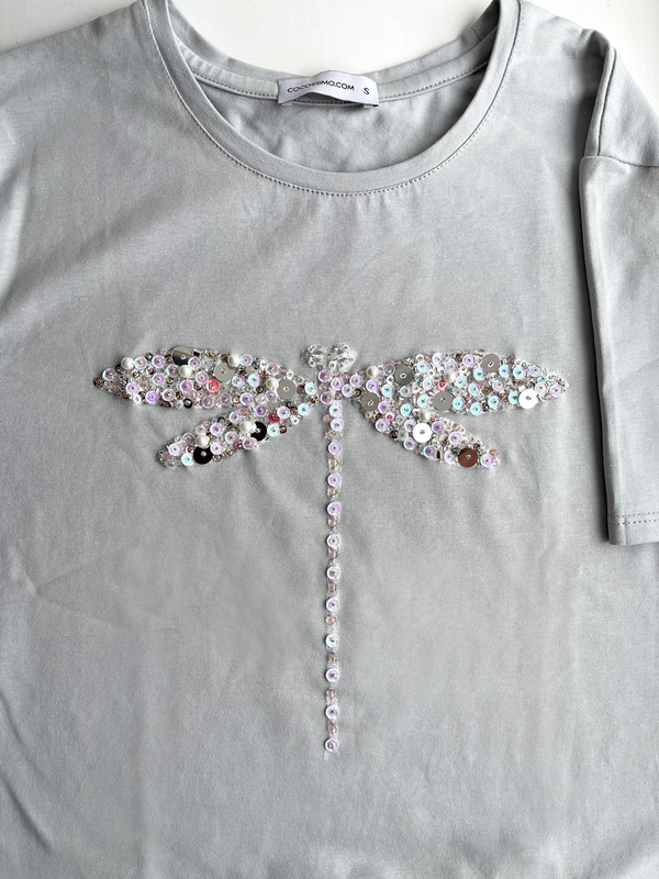 Футболка стрекоза перламутровая