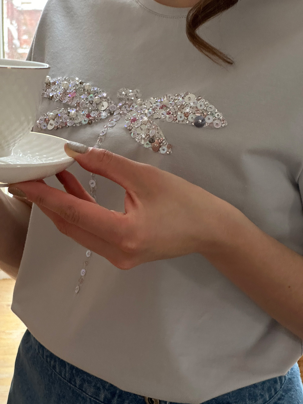 Футболка стрекоза перламутровая