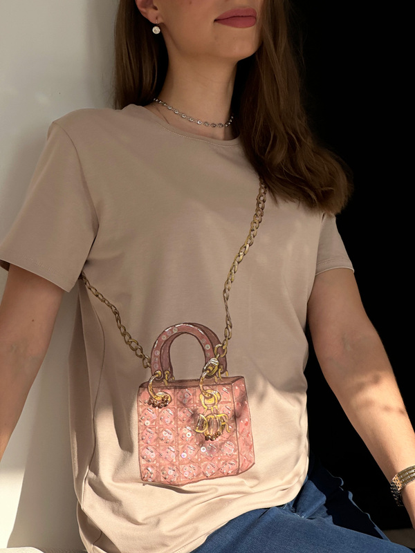 Футболка леди диор pink