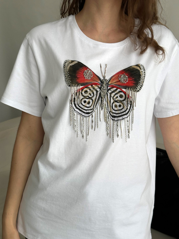 Футболка бабочка графика
