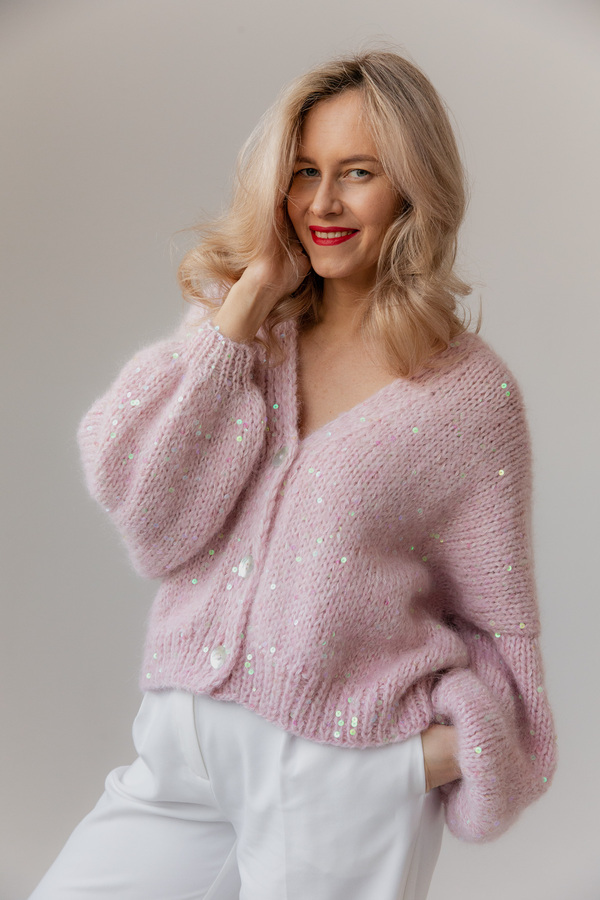 Кардиган нежно-розовый