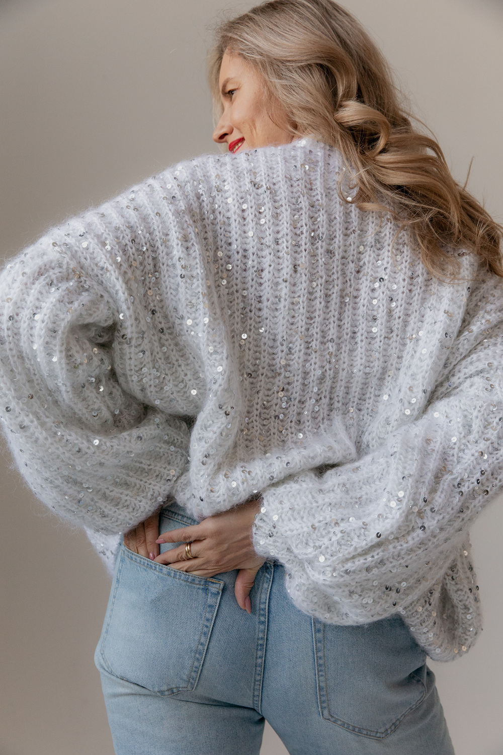 Кардиган жемчужно-белый