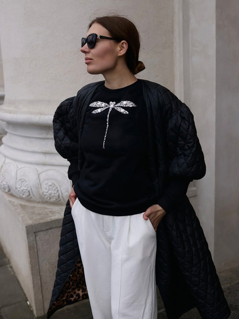 Свитшот стрекоза черный