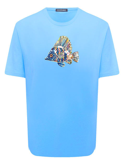 Футболка с рыбкой небесная