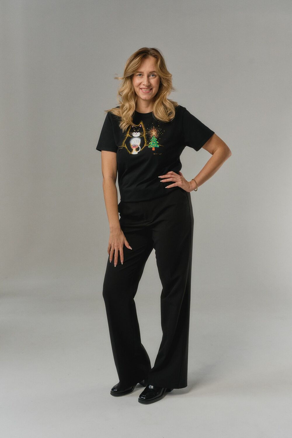 Футболка кот новогодний