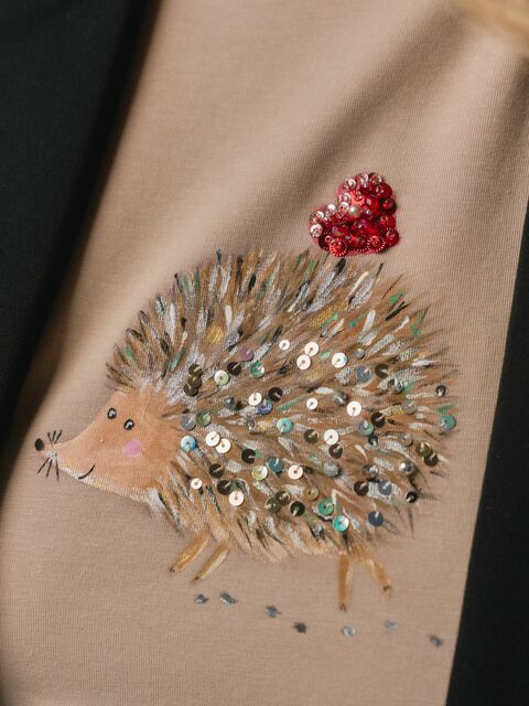 Футболка бежевая с ёжиком