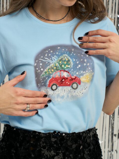 Футболка небесная Новый год