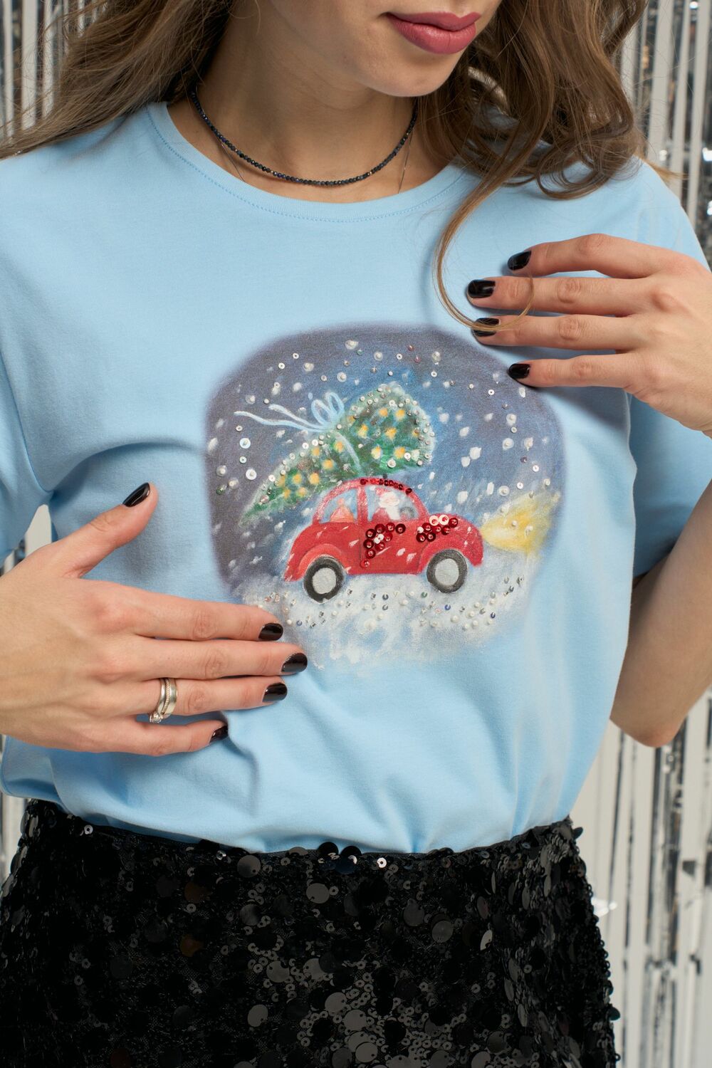 Футболка небесная Новый год