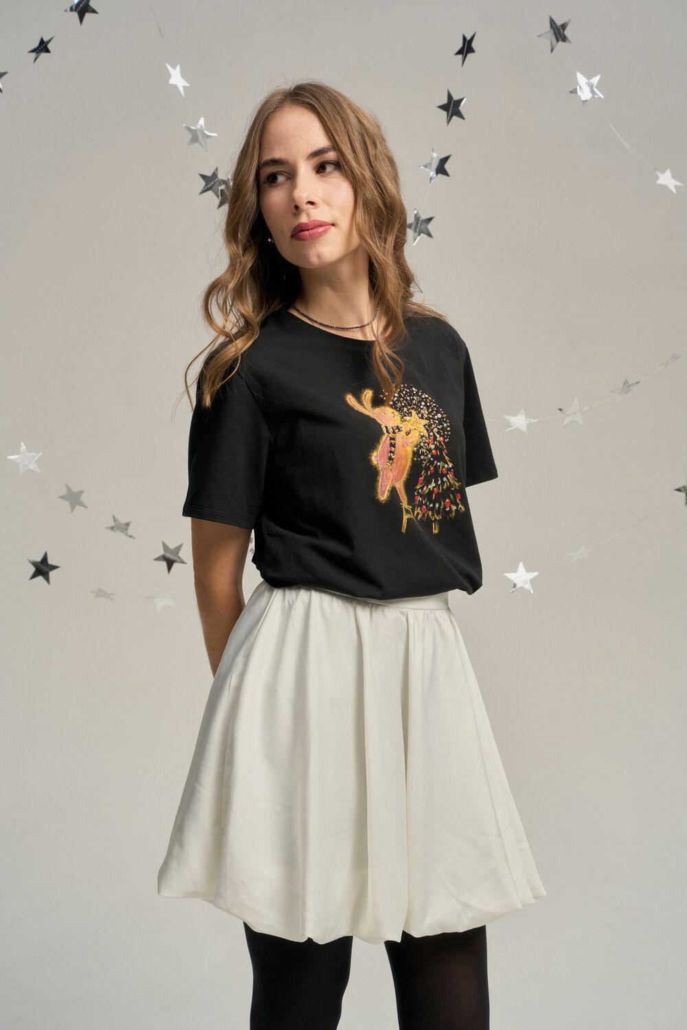 Футболка новогодний зайка