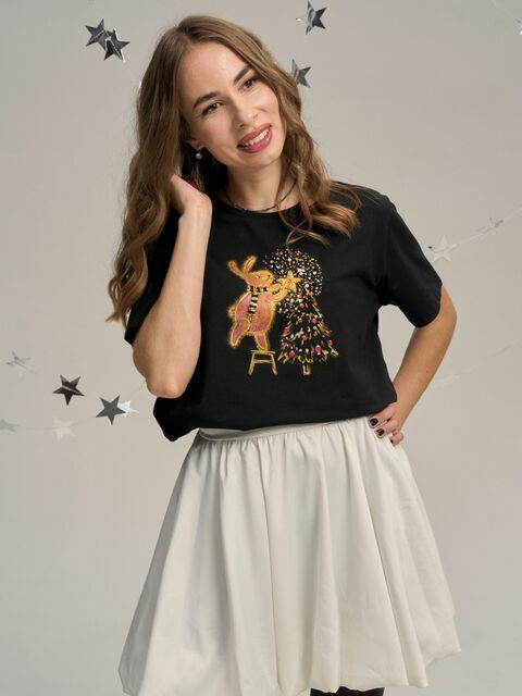 Футболка новогодний зайка