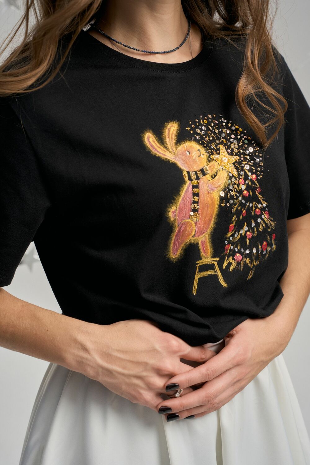 Футболка новогодний зайка