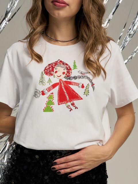 Футболка снегурочка