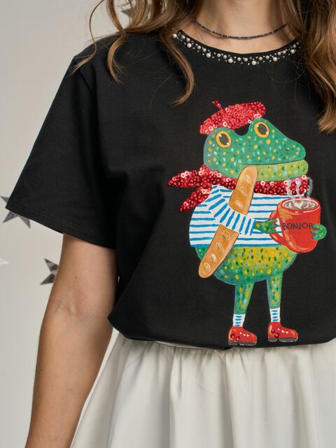 Футболка черная с жабёнком