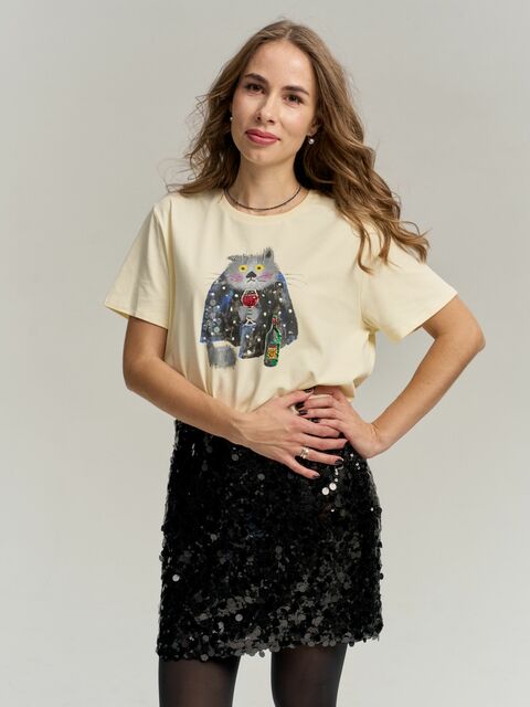 Футболка под настроение сливочная