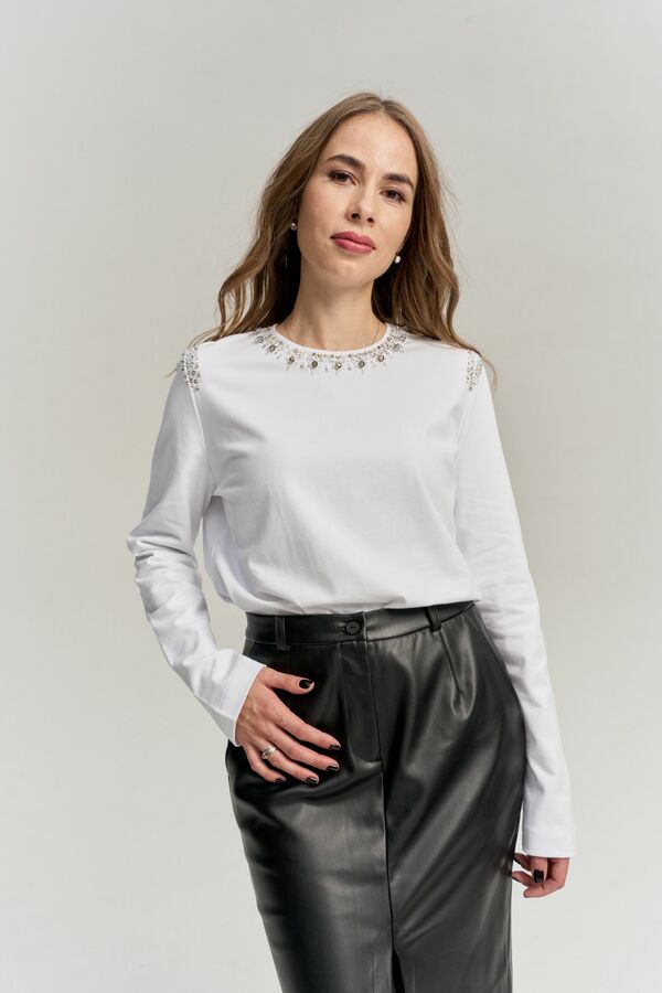 Лонгслив в стиле Chanel белый