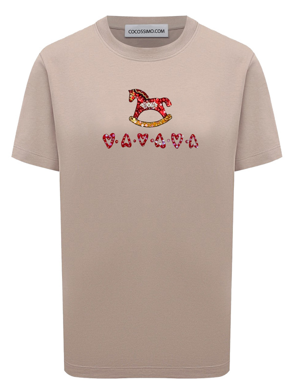 Футболка коник бежевая
