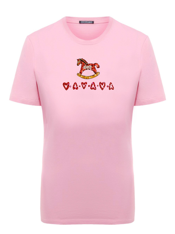 Футболка коник розовая