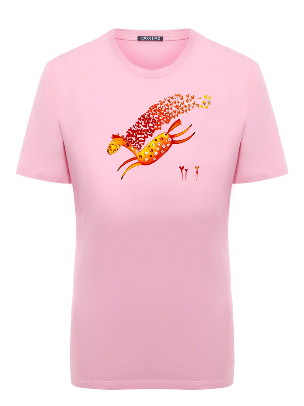 Футболка влюбленная лошадка розовая