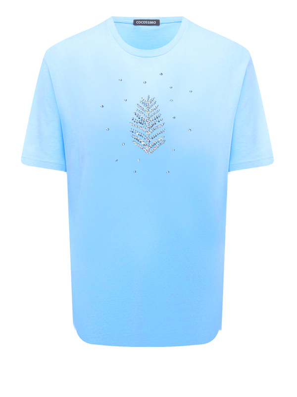 Футболка небесная с ёлочкой жемчужной