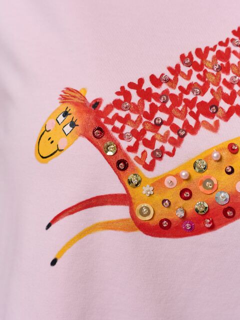 Футболка влюбленная лошадка розовая