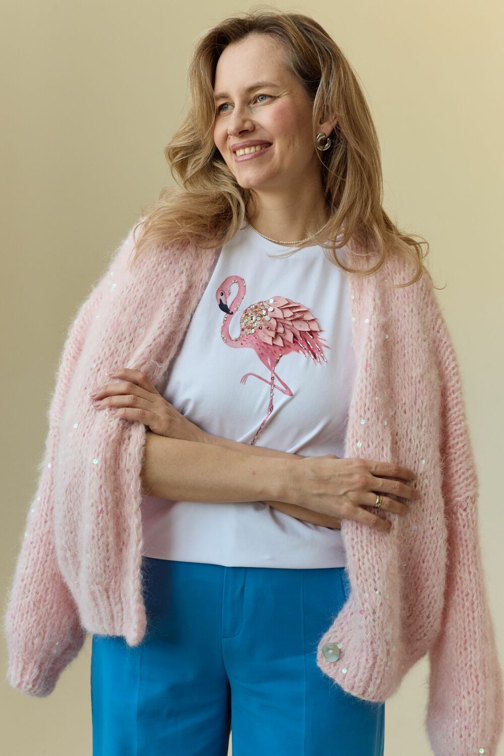 Футболка с фламинго