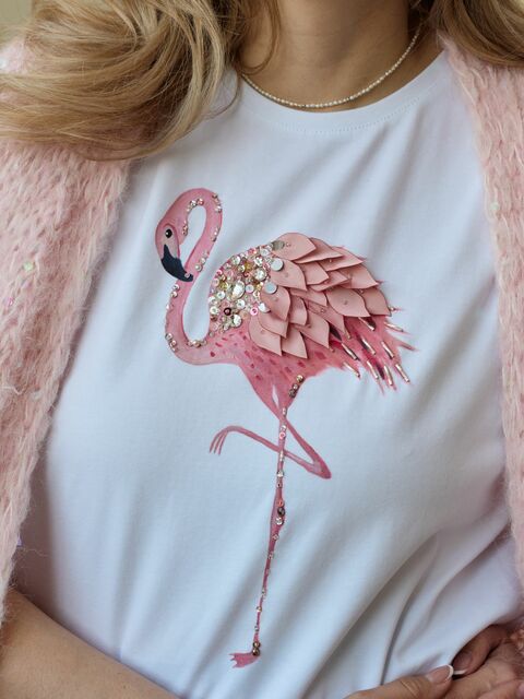 Футболка с фламинго