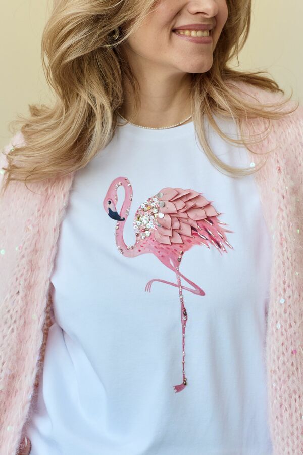 Футболка с фламинго