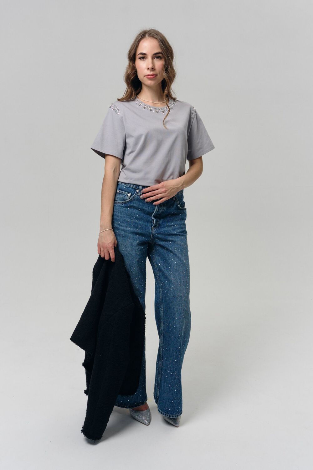 Футболка в стиле CHANEL пепельная