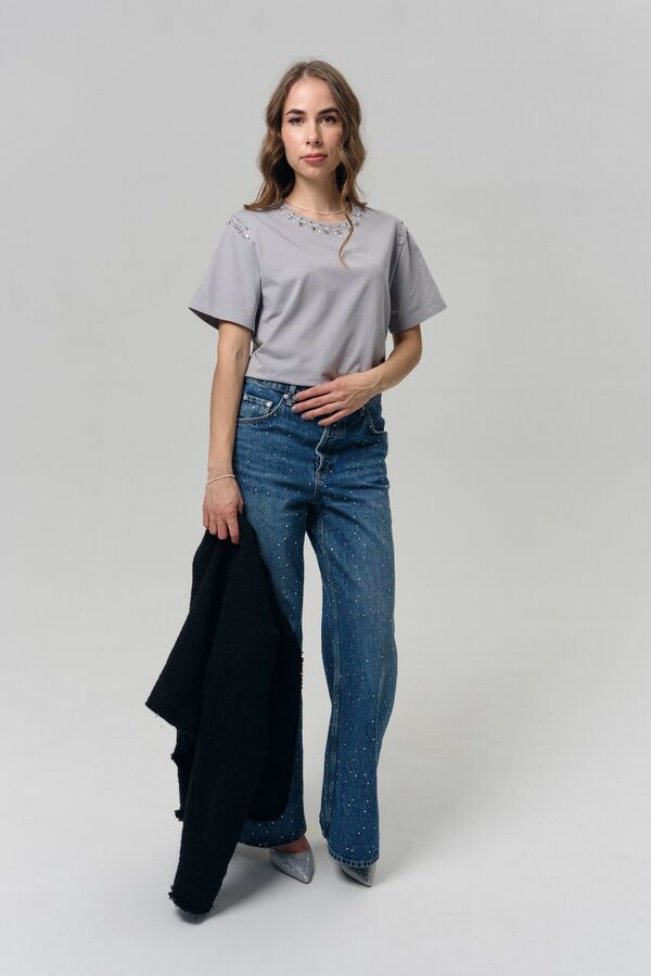 Футболка в стиле CHANEL пепельная