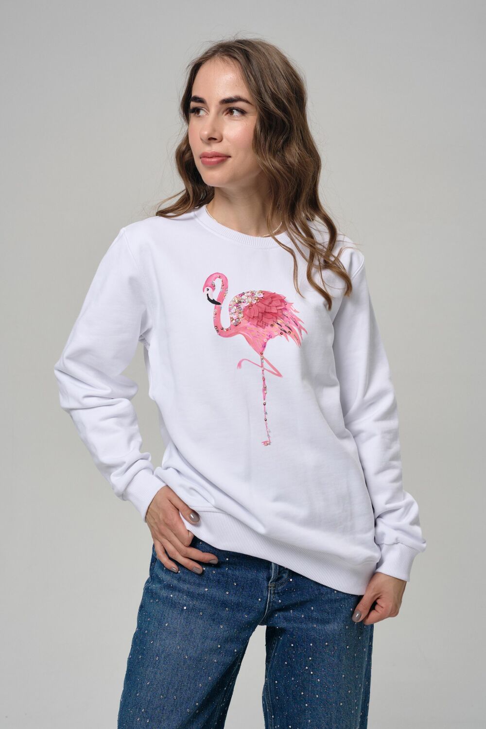 Свитшот с фламинго