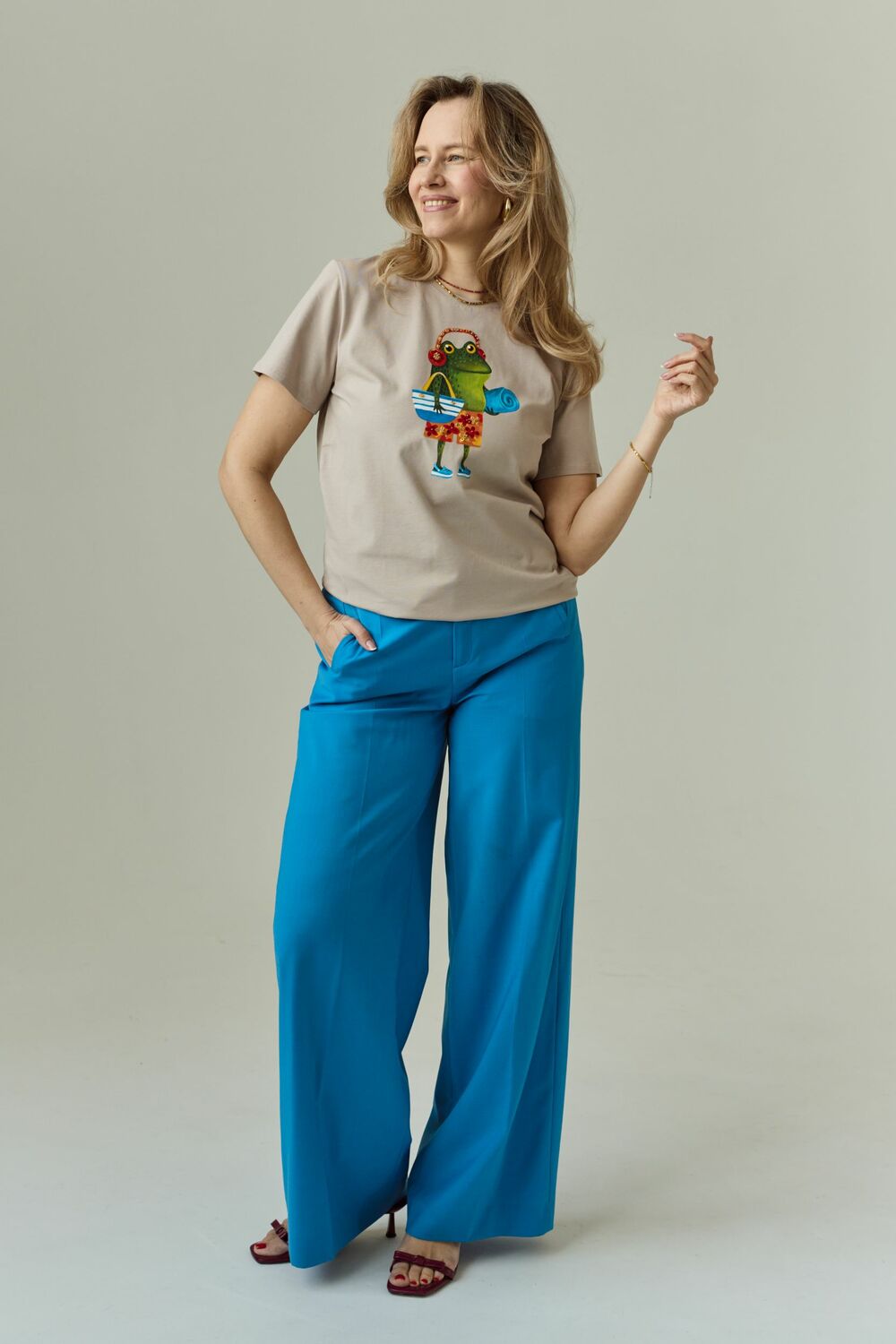 Футболка бежевая Пляжный жабёнок