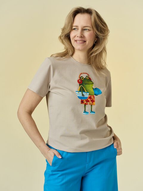 Футболка бежевая Пляжный жабёнок