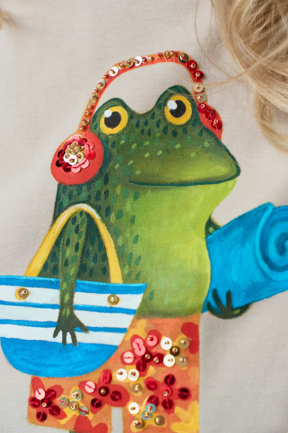 Футболка бежевая Пляжный жабёнок